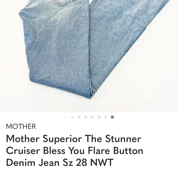 MOTHER Stunner Cruiser Light Blue Vintage-Inspired Denim Jeans - Picture 8 of 9